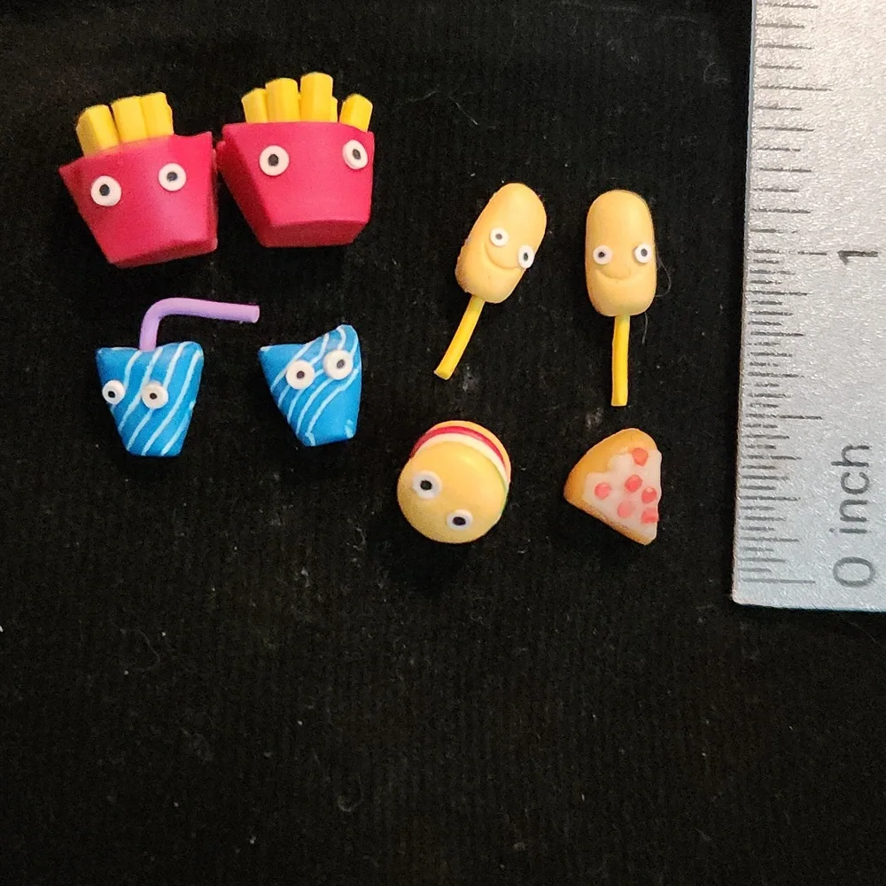 Fun Food-Themed Kids Earrings Set
